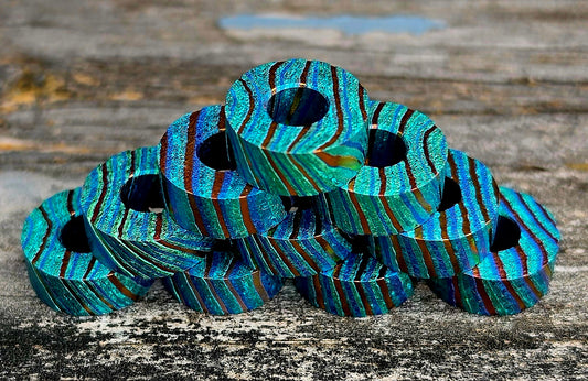 2 Zircuti Thick Spacers -Green & Blue Ano