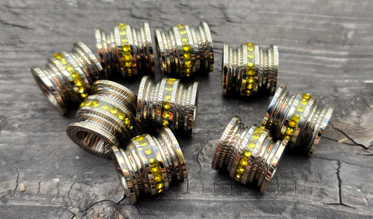 1 Mokume Smedium with Gem Inlays