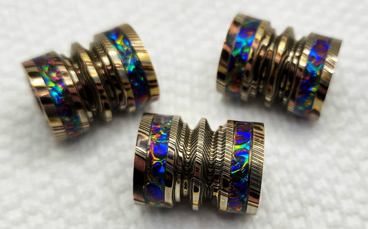 Mokume MMFS with Dichrolam inlay.